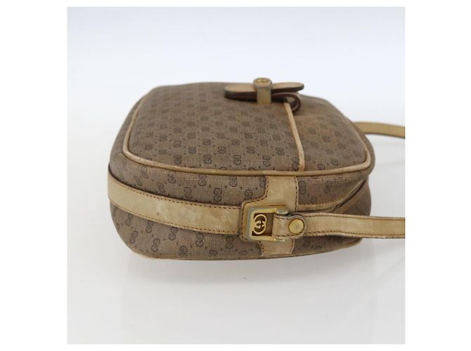 Gucci Borsa a Spalla Micro GG Supreme PVC Beige Oro 001 418 4795 Auth 173551 D'oro - vista 4