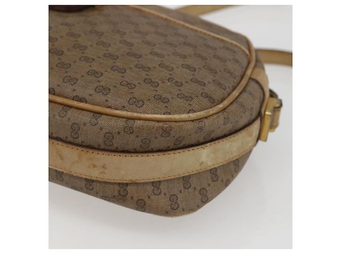 Gucci Borsa a Spalla Micro GG Supreme PVC Beige Oro 001 418 4795 Auth 173551 D'oro - vista 9