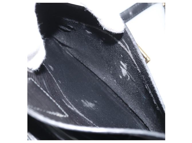 LOUIS VUITTON Bolsa de Ombro Epi Jeune Fille MM Preta M52152 LV Auth BA10442 Preto - vista 23