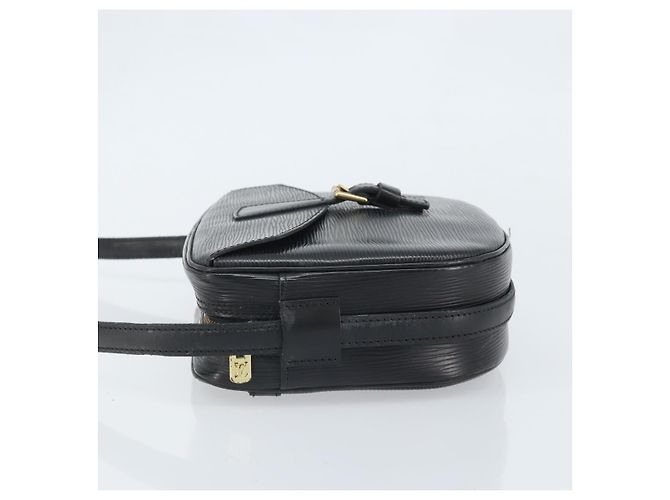 LOUIS VUITTON Bolsa de Ombro Epi Jeune Fille MM Preta M52152 LV Auth BA10442 Preto - vista 4
