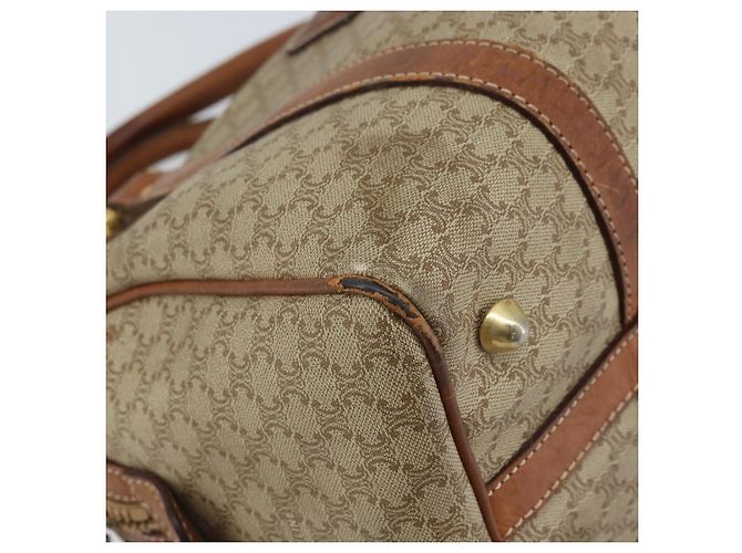 Céline Borsa a mano in tela Macadam CELINE in pelle PVC beige oro Auth 172224 D'oro - vista 14