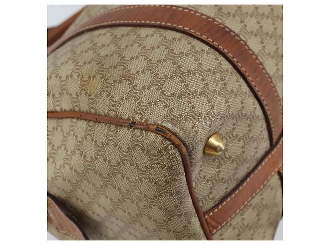 Céline Borsa a mano in tela Macadam CELINE in pelle PVC beige oro Auth 172224 D'oro - vista 16