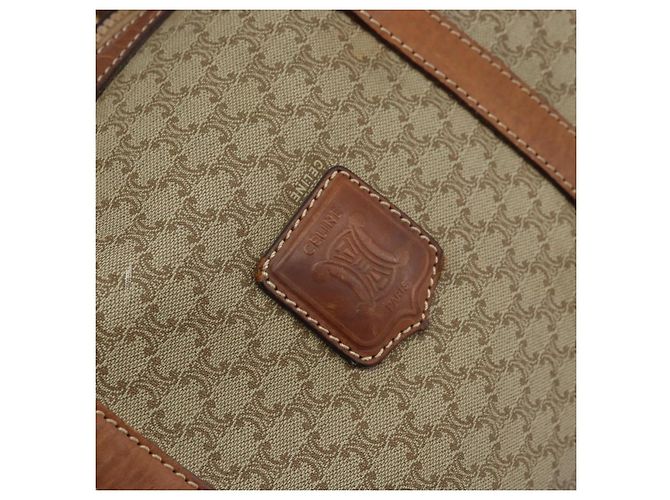 Céline Borsa a mano in tela Macadam CELINE in pelle PVC beige oro Auth 172224 D'oro - vista 17