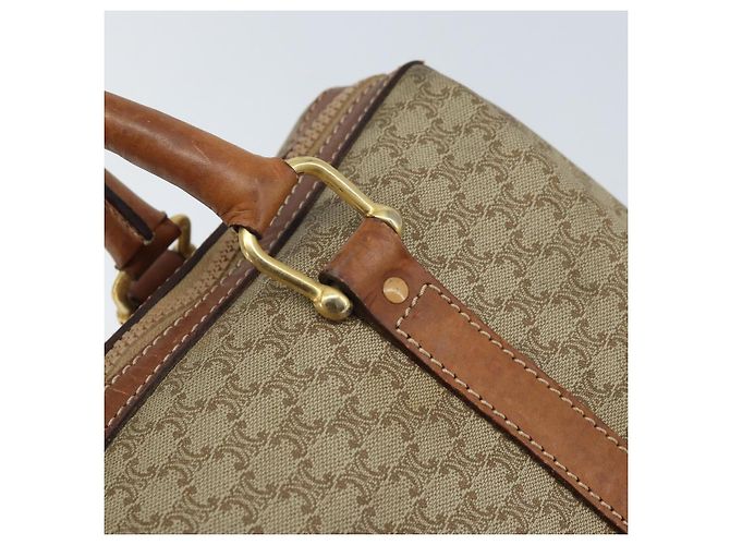 Céline Borsa a mano in tela Macadam CELINE in pelle PVC beige oro Auth 172224 D'oro - vista 18