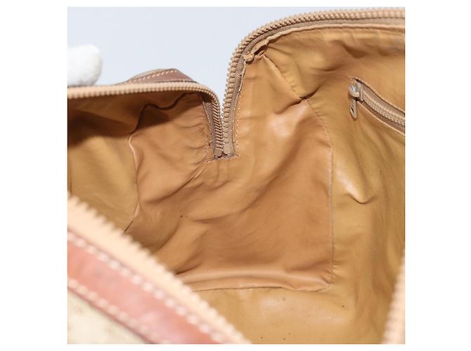 Céline Borsa a mano in tela Macadam CELINE in pelle PVC beige oro Auth 172224 D'oro - vista 21