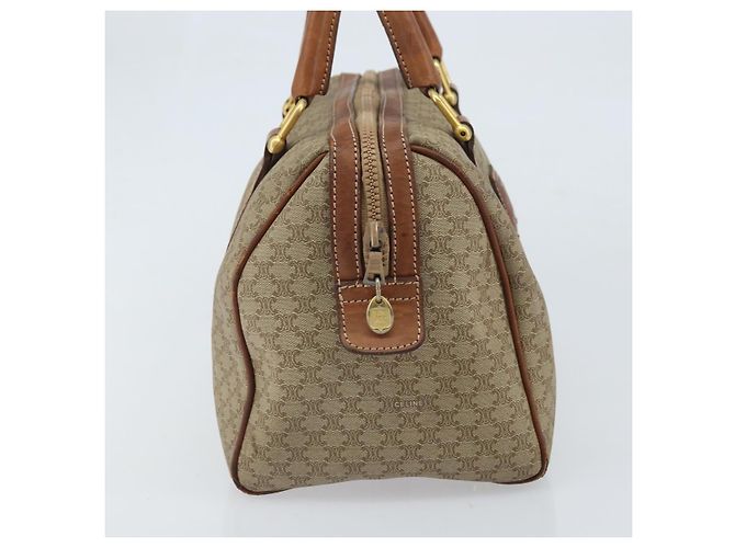 Céline Borsa a mano in tela Macadam CELINE in pelle PVC beige oro Auth 172224 D'oro - vista 3