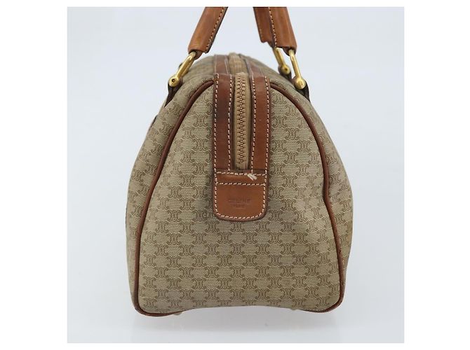 Céline Borsa a mano in tela Macadam CELINE in pelle PVC beige oro Auth 172224 D'oro - vista 4