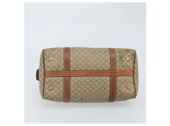 Céline Borsa a mano in tela Macadam CELINE in pelle PVC beige oro Auth 172224 D'oro - vista 5