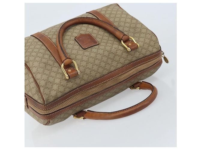 Céline Borsa a mano in tela Macadam CELINE in pelle PVC beige oro Auth 172224 D'oro - vista 6