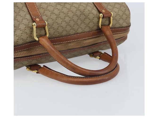 Céline Borsa a mano in tela Macadam CELINE in pelle PVC beige oro Auth 172224 D'oro - vista 7