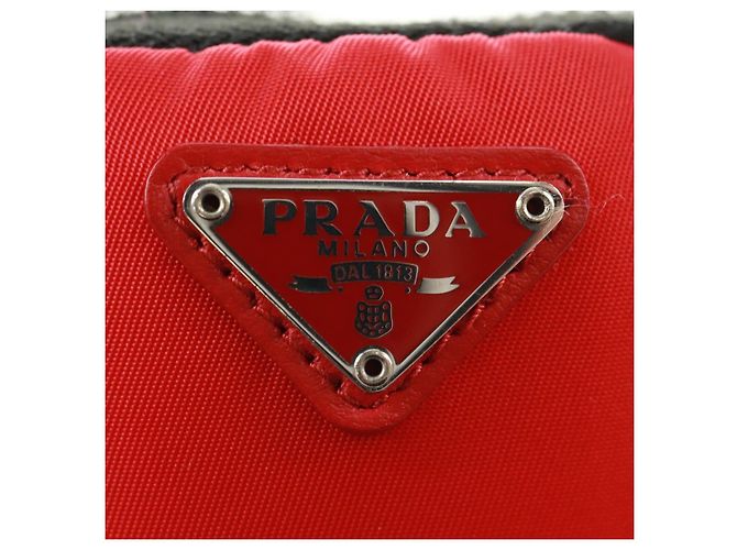 Custodia per telefono PRADA in nylon rosso argento autentica 165922V - vista 19
