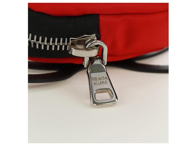 Custodia per telefono PRADA in nylon rosso argento autentica 165922V - vista 20