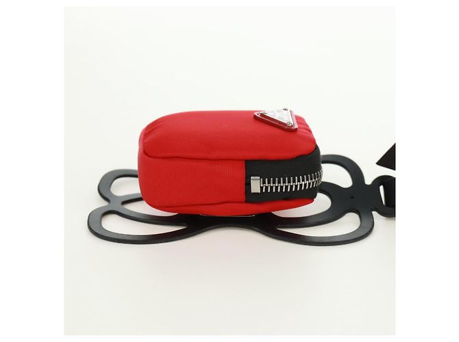 Custodia per telefono PRADA in nylon rosso argento autentica 165922V - vista 4