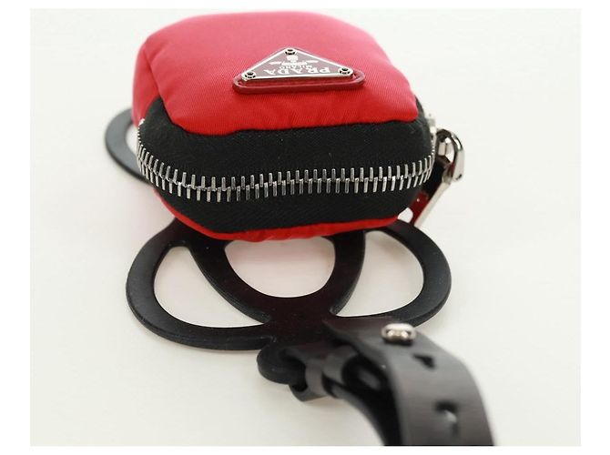 Custodia per telefono PRADA in nylon rosso argento autentica 165922V - vista 6