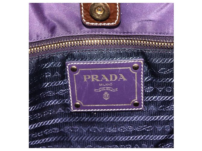 PRADA Borsa a mano in nylon viola oro Auth ep13355 D'oro Porpora - vista 10