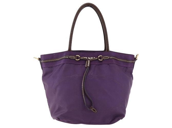 PRADA Borsa a mano in nylon viola oro Auth ep13355 D'oro Porpora - vista 13
