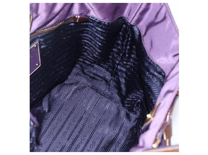 PRADA Borsa a mano in nylon viola oro Auth ep13355 D'oro Porpora - vista 17