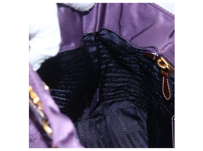 PRADA Borsa a mano in nylon viola oro Auth ep13355 D'oro Porpora - vista 18