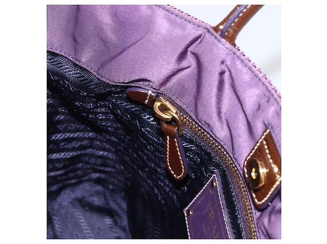 PRADA Borsa a mano in nylon viola oro Auth ep13355 D'oro Porpora - vista 19