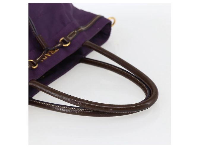 PRADA Borsa a mano in nylon viola oro Auth ep13355 D'oro Porpora - vista 7