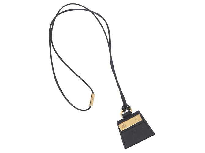 Hermès HERMES Il Mio Piccolo Collana Kelly PM Pelle Nera Auth 170847M Nero - vista 10