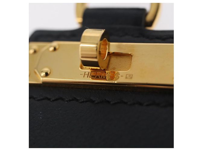 Hermès HERMES Il Mio Piccolo Collana Kelly PM Pelle Nera Auth 170847M Nero - vista 18
