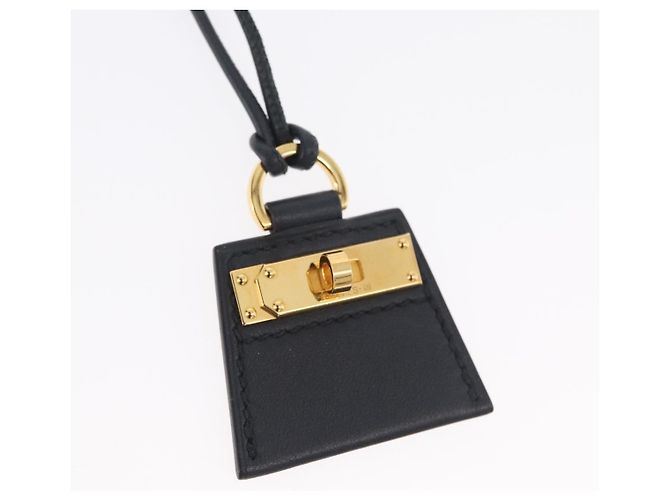 Hermès HERMES Il Mio Piccolo Collana Kelly PM Pelle Nera Auth 170847M Nero - vista 3