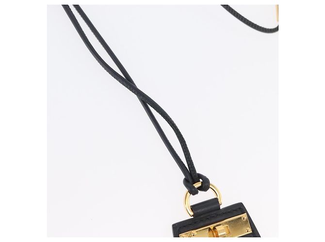 Hermès HERMES Il Mio Piccolo Collana Kelly PM Pelle Nera Auth 170847M Nero - vista 4