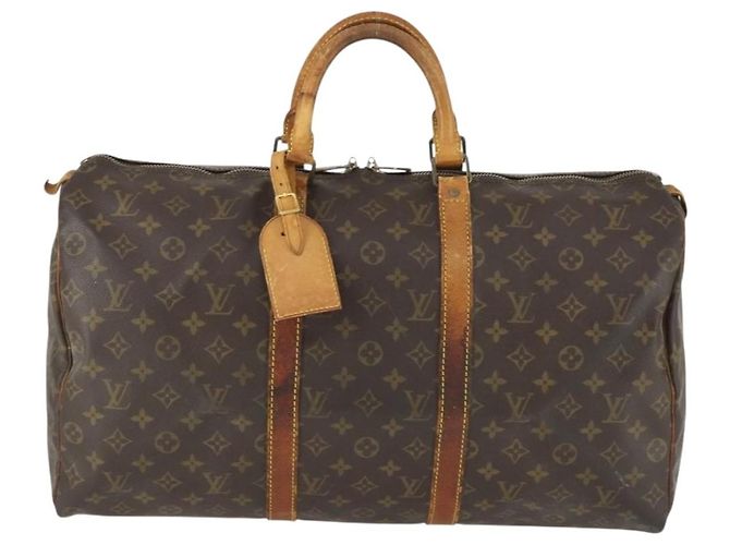 LOUIS VUITTON Borsa Boston Monogram Keepall 50 M41426 LV Auth 171390 Monogramma - vista 13