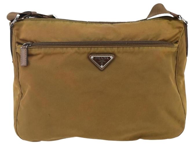 Borsa a Spalla PRADA Nylon Beige Argento Autentica 173279 - vista 13