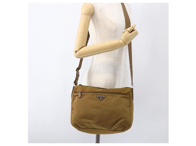 Borsa a Spalla PRADA Nylon Beige Argento Autentica 173279 - vista 25