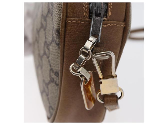 Borsa a Spalla GUCCI GG Plus Supreme PVC Beige Oro Auth 173465 D'oro - vista 10