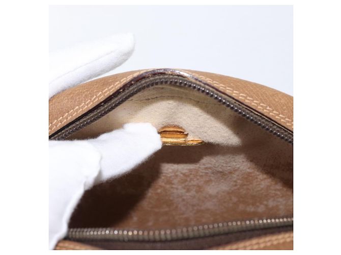 Borsa a Spalla GUCCI GG Plus Supreme PVC Beige Oro Auth 173465 D'oro - vista 11