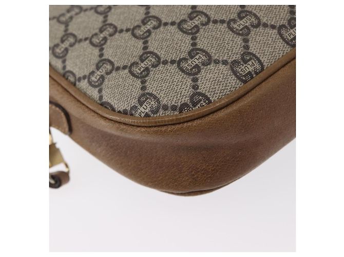 Borsa a Spalla GUCCI GG Plus Supreme PVC Beige Oro Auth 173465 D'oro - vista 15