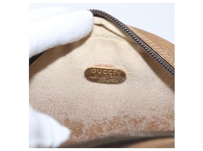 Borsa a Spalla GUCCI GG Plus Supreme PVC Beige Oro Auth 173465 D'oro - vista 17