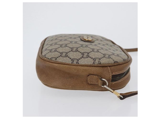 Borsa a Spalla GUCCI GG Plus Supreme PVC Beige Oro Auth 173465 D'oro - vista 3