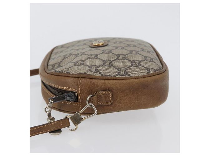 Borsa a Spalla GUCCI GG Plus Supreme PVC Beige Oro Auth 173465 D'oro - vista 4