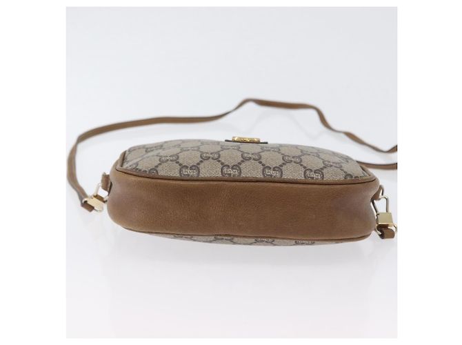 Borsa a Spalla GUCCI GG Plus Supreme PVC Beige Oro Auth 173465 D'oro - vista 5