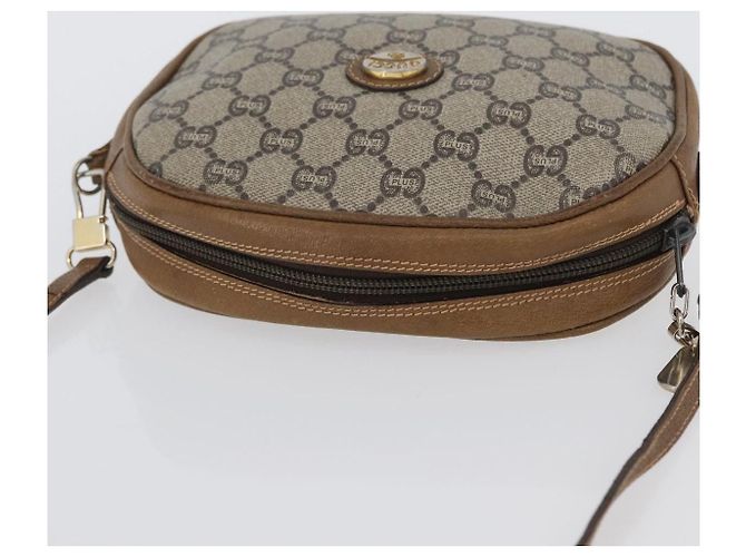 Borsa a Spalla GUCCI GG Plus Supreme PVC Beige Oro Auth 173465 D'oro - vista 6