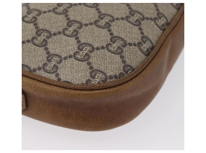 Borsa a Spalla GUCCI GG Plus Supreme PVC Beige Oro Auth 173465 D'oro - vista 9