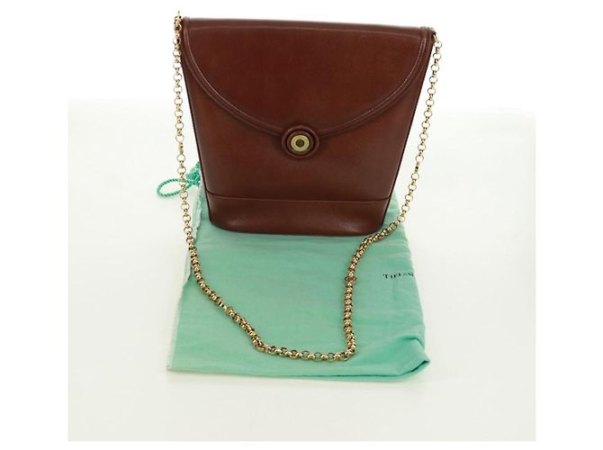 Autre Marque Borsa a spalla a catena in pelle marrone dorato Auth 173250V D'oro - vista 12