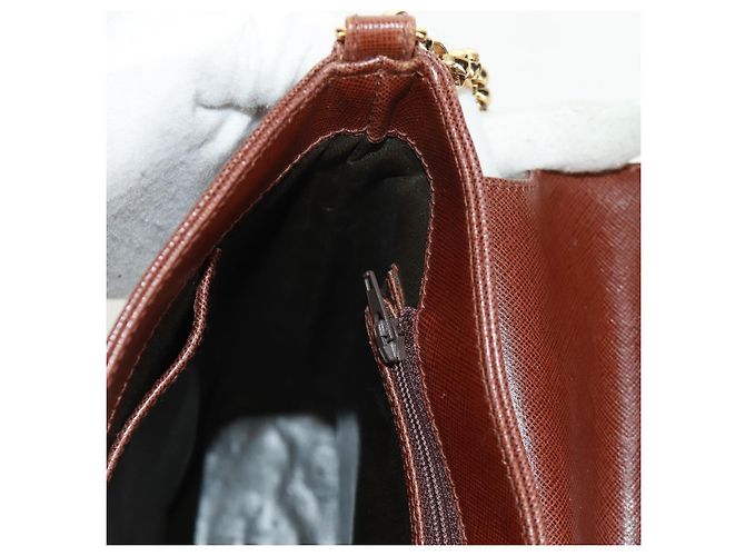 Autre Marque Borsa a spalla a catena in pelle marrone dorato Auth 173250V D'oro - vista 22