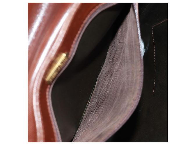 Autre Marque Borsa a spalla a catena in pelle marrone dorato Auth 173250V D'oro - vista 25