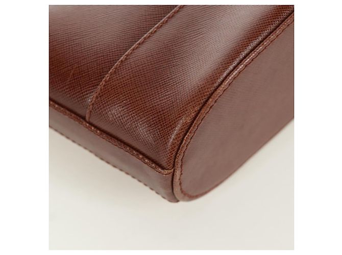 Autre Marque Borsa a spalla a catena in pelle marrone dorato Auth 173250V D'oro - vista 9