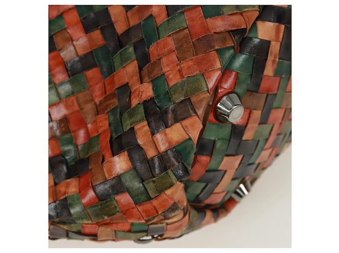 Miu Miu Chain Hand Bag Leather Multicolor Silver Auth 165767V - view 15