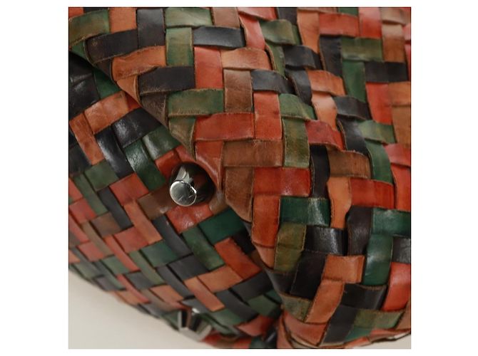 Miu Miu Chain Hand Bag Leather Multicolor Silver Auth 165767V - view 18