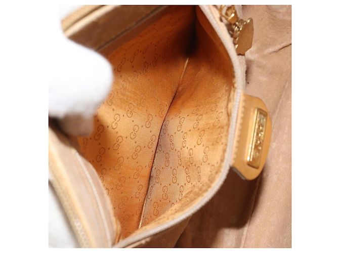 Bolsa Sherry Line em PVC Bege Micro GG Supreme Web da GUCCI 001 115 0918 Auth BA10601 Dourado - vista 11