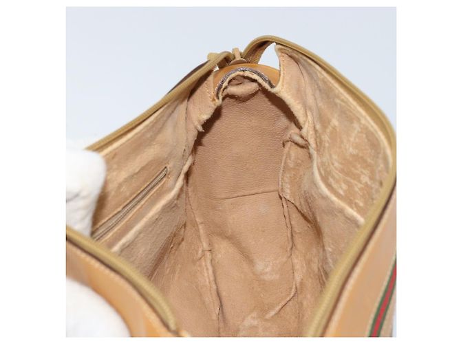 Bolsa Sherry Line em PVC Bege Micro GG Supreme Web da GUCCI 001 115 0918 Auth BA10601 Dourado - vista 19