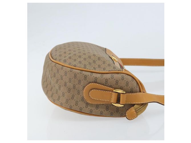 Bolsa Sherry Line em PVC Bege Micro GG Supreme Web da GUCCI 001 115 0918 Auth BA10601 Dourado - vista 3