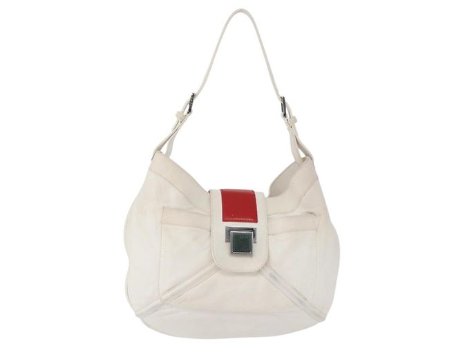 Borsa a Spalla LOEWE in Pelle Bianca Argento Auth bs33492 Bianco - vista 13